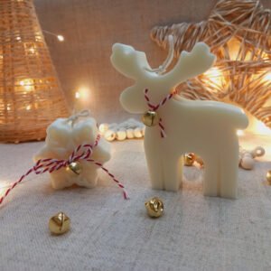 Velas veganas natalinas, Alce + Floco de Neve